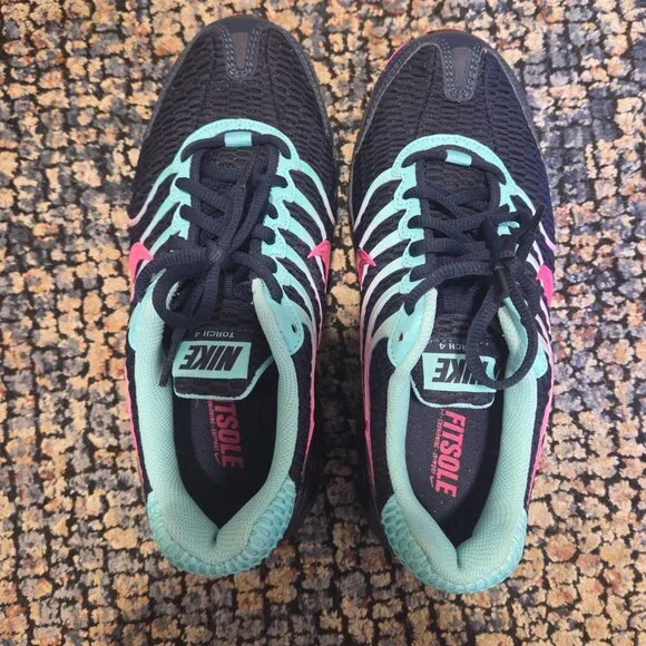 Nike Women's Sneakers - Navy, Pink, Teal - FITS LIKE AN 8.5 (actual size is 9) - Picture 6 of 7